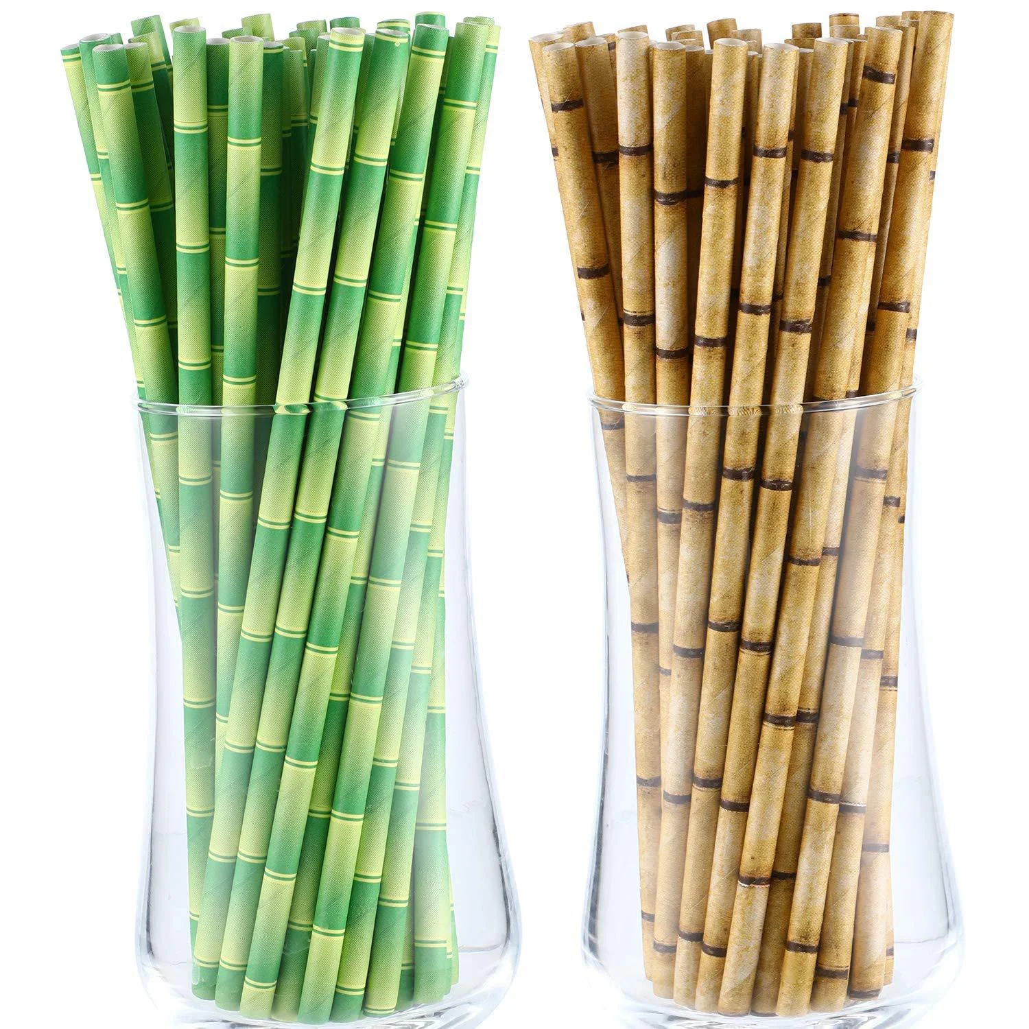 Biodegradable Paper Straws Drinrking Food Safe Green Bamboo Paper