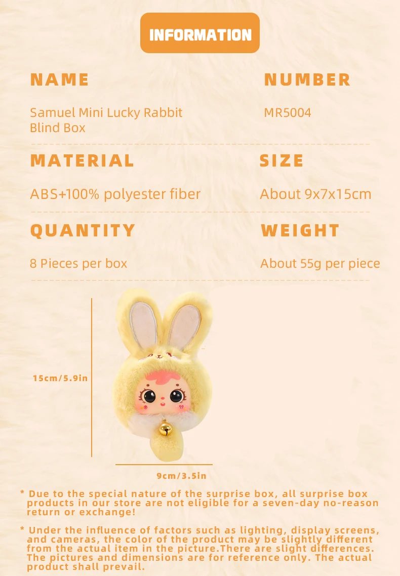 Samuel MR5004 Original Lucky Rabbit Plush Blind Box Toy High Quality ...