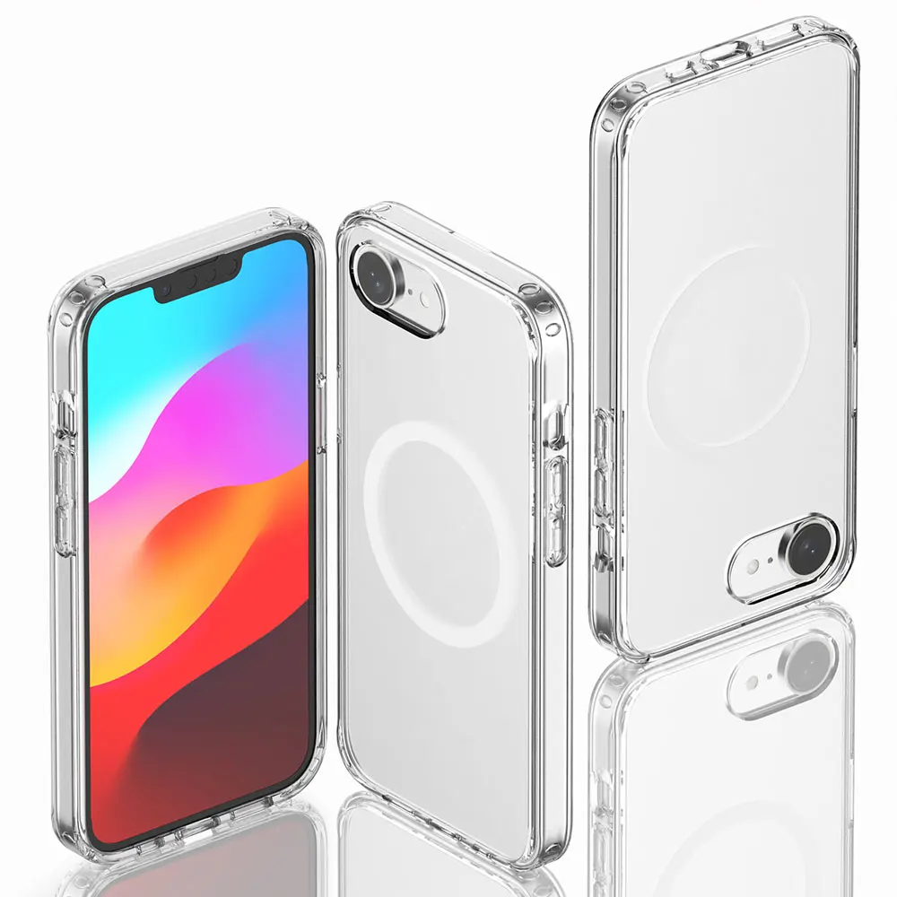 Cuerpo de teléfono transparente Laudtec para iPhone 16e Simple Business Cargador magnético con carcasa transparente tapa delgada ligera Sjk994