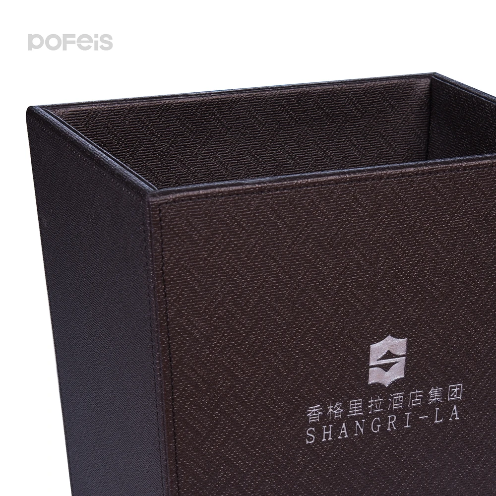 Корзина для мусора из ПУ кожи с логотипом на