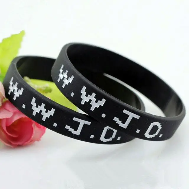 Factory Custom WWJD Bracelets What Would Jesus Do Christian Bible Silicone Wristband Bracelet  Bangle Church Gifts Baller