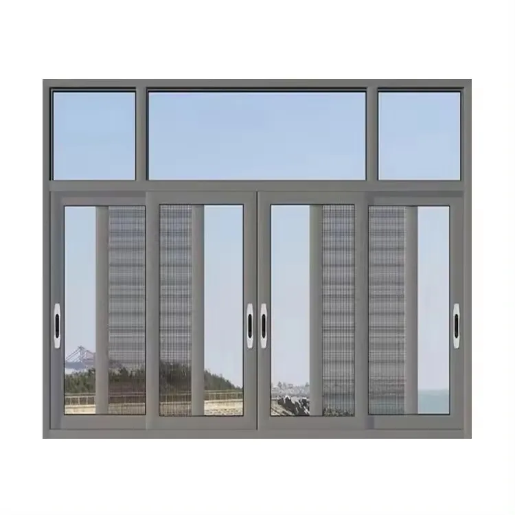 Durability Three Panel Sliding Window Weather Resistant Thermal Break Glass Soundproof House Doors and Aluminium Sliding windows