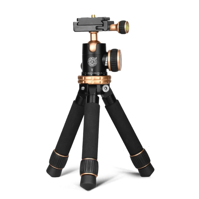 Q166Z Min tripod with ball head 2section leg stand with 2 level adjustment aluminum alloy desk top holder for mobile phone