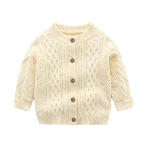Autumn Winter British Style Baby Boys' Cardigan Coat and Sweater 100% Cotton Breathable Knitted