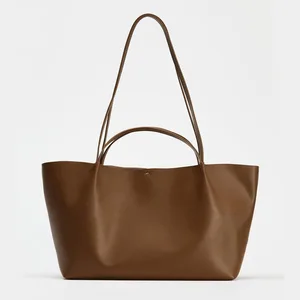 New Women's Casual Pu Tote Bag With Solid Color Large Capacity Openable Bag For Daily Life Fashion Portable Tote Bag