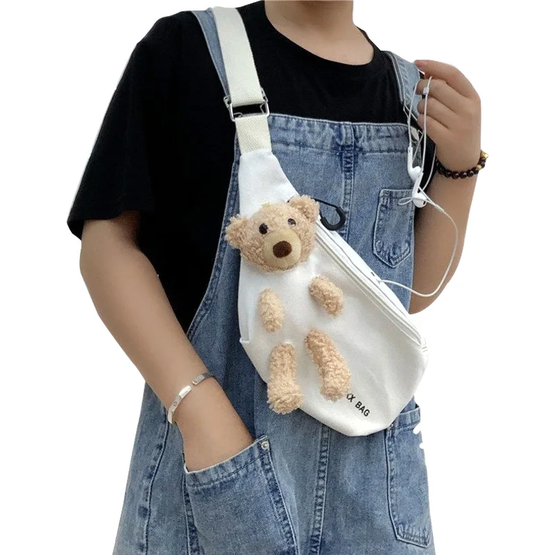 Teddy Bear Canvas Belt Bag