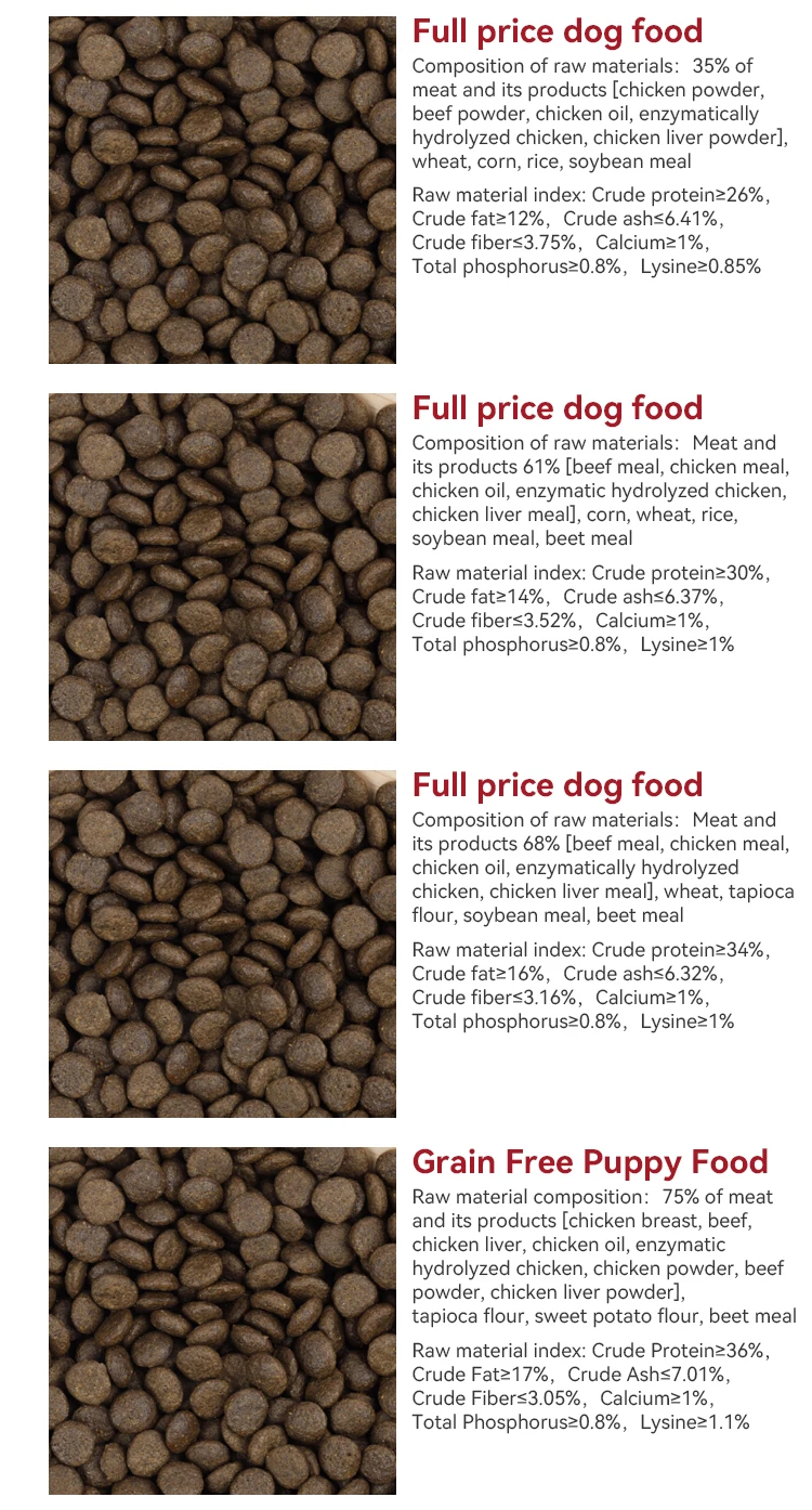 Oem Odm Pet Food Dry Dog Snack Bulk Grain Puppy Food Natural Organic