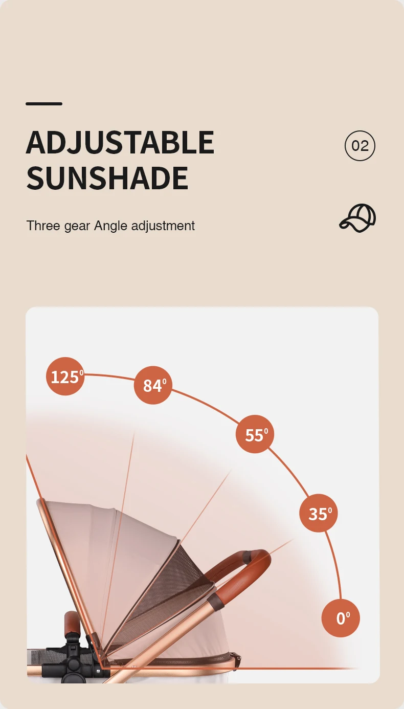 2023 New Upgrade Baby Stroller Car Portable System Luxury Leather 3 In 1 Baby Stroller