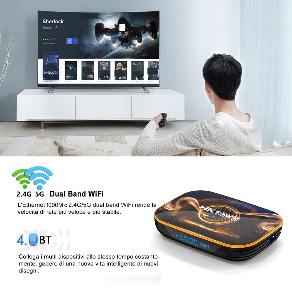 Высокое качество HK1 2,4G & 5G двойной Wifi скачать руководство пользователя 4K smart tvbox 2 ГБ 4 ГБ RAM 16 ГБ 32 ГБ 64 ГБ 128 ГБ ROM set top box
