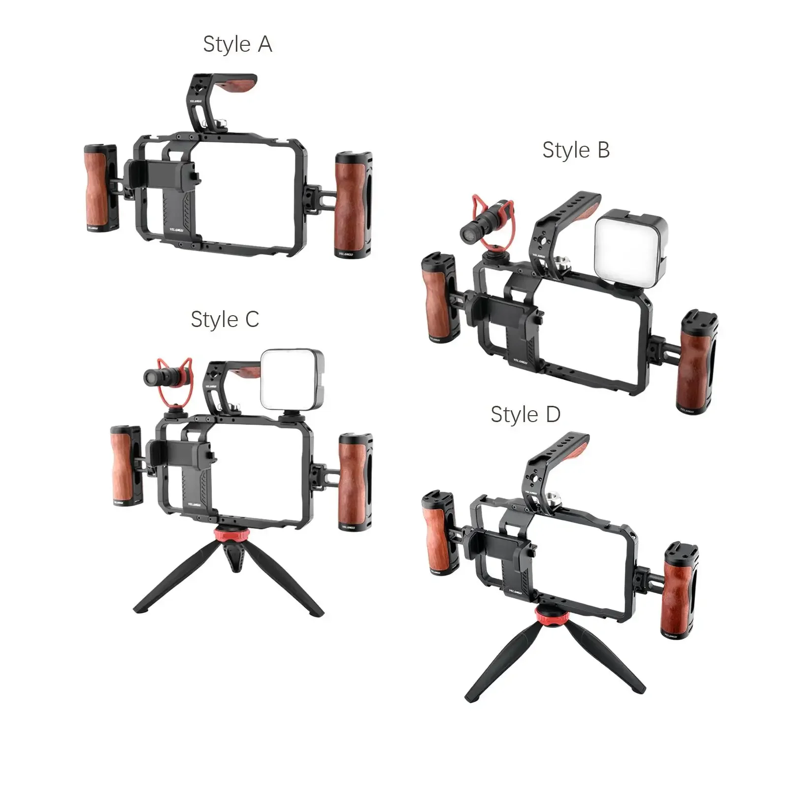 Vlogging Kit Handheld Frame Camera Cage Mount Holder Smartphone Video Rig Stabilizer Handle Grip