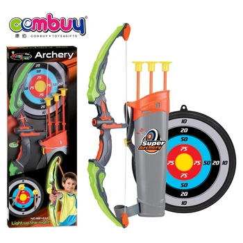 Set di Giocattoli da Tiro con l'Arco per Bambini con Luci LED e 10 Frecce con Ventosa per Esterni