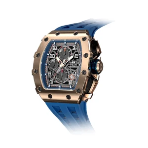 OEM Custom Business Watch with Sapphire Crystal Glass Silicone Band Quality Level Gold Supplier Sport Fashion Style for Men