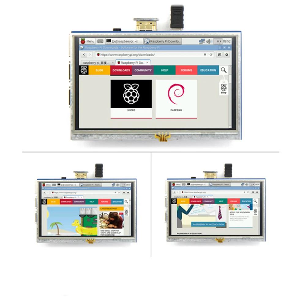 5 inch LCD screen display module 800*480 resistive touch for Raspberry ...