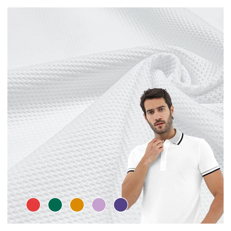 Quick Dry Solid Knitted Eyelet Fabric 100% Polyester Material Bird Eye Fabric for Sportswear