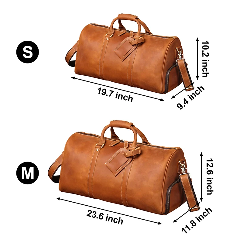 Wholesale Custom Leather Duffle Bag for Men Travel Storage