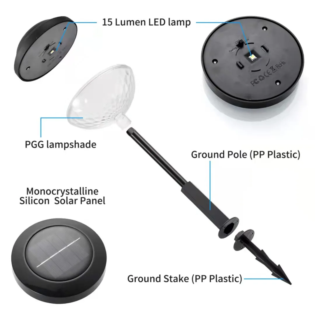 New Pattern Design RGB Waterproof Solar Garden Outdoor Landscape Lawn Ground Light Lamp