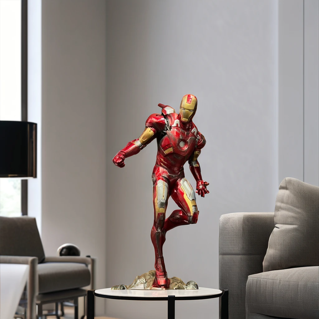 Creative Resin Crafts Statue Marvel Ironman Model MK7 Action Figure Artificial Sculpture Ornaments Toys for Sale
