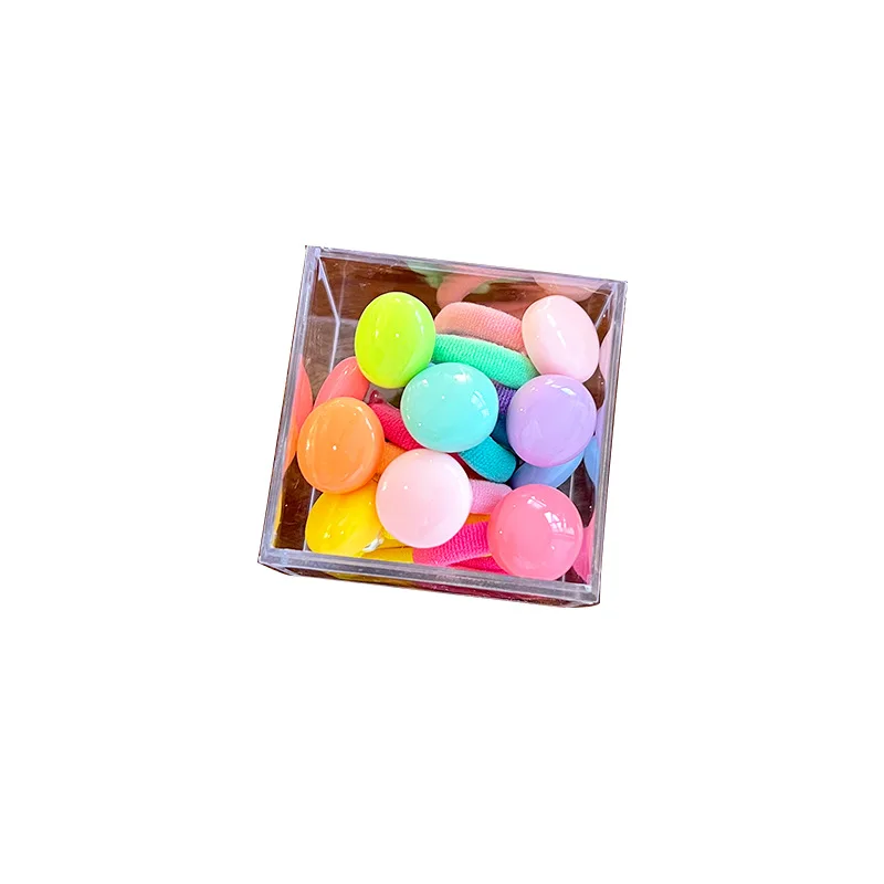 Colorful Candy Knocker Ball Hair Ties Bobbles 1box 10 Pieces Ponytail Holder with Balls for Kids