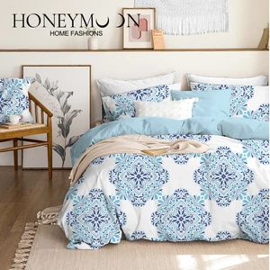 HONEYMOON Hot Sell 3D Fashion Printed Bedding 3pcs  Modern Soft Cotton Bed Set Comforter Sets for Home