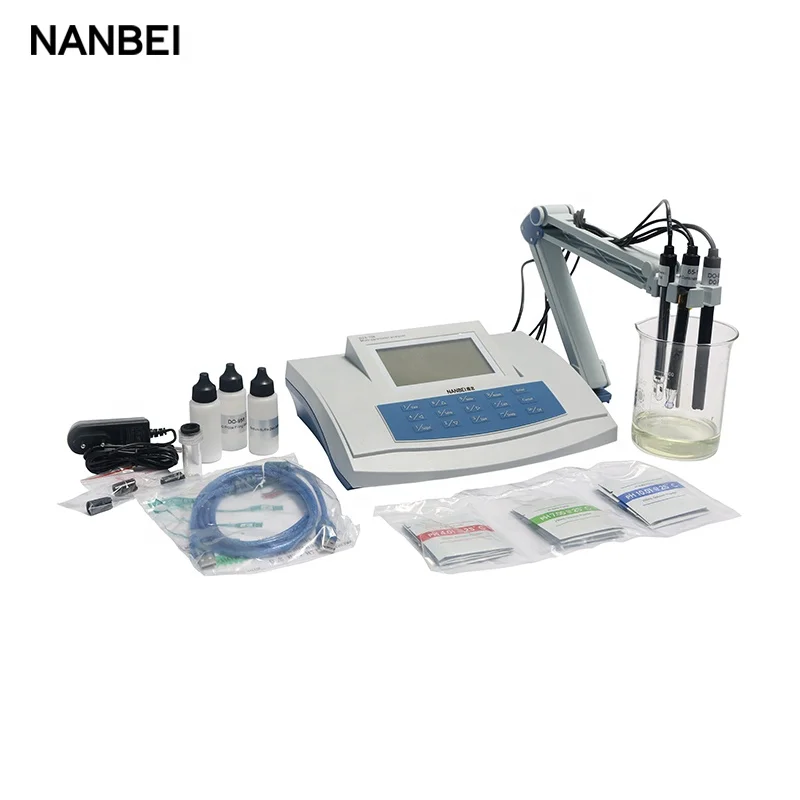 Benchtop Laboratory Multiparameter Water Quality 5 in 1 Conductivity DO Temperature Ion PH Meter