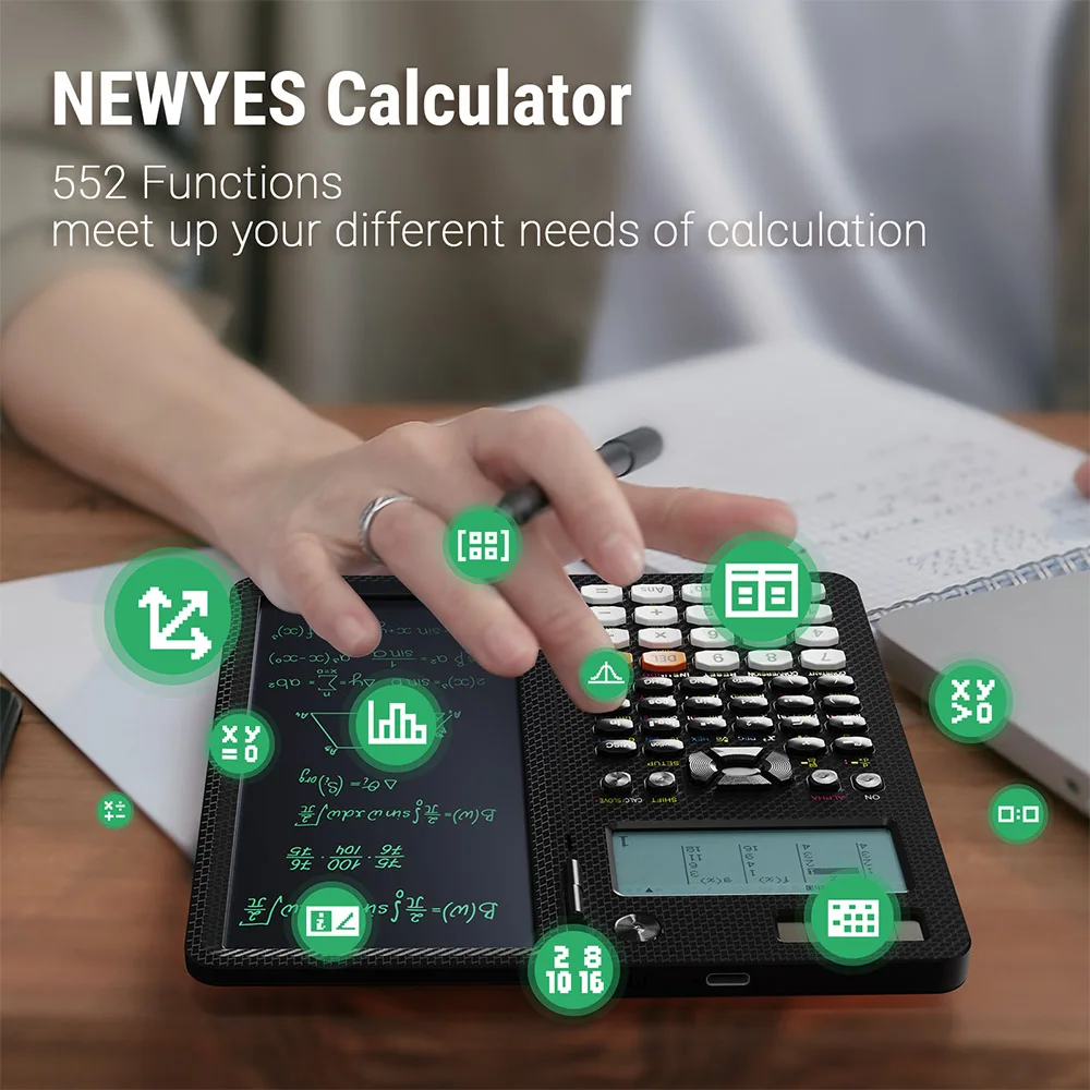 NEWYES 991Ex Writing Board Scientific Math Fractional 16 Digit Engineering Calculator Pad