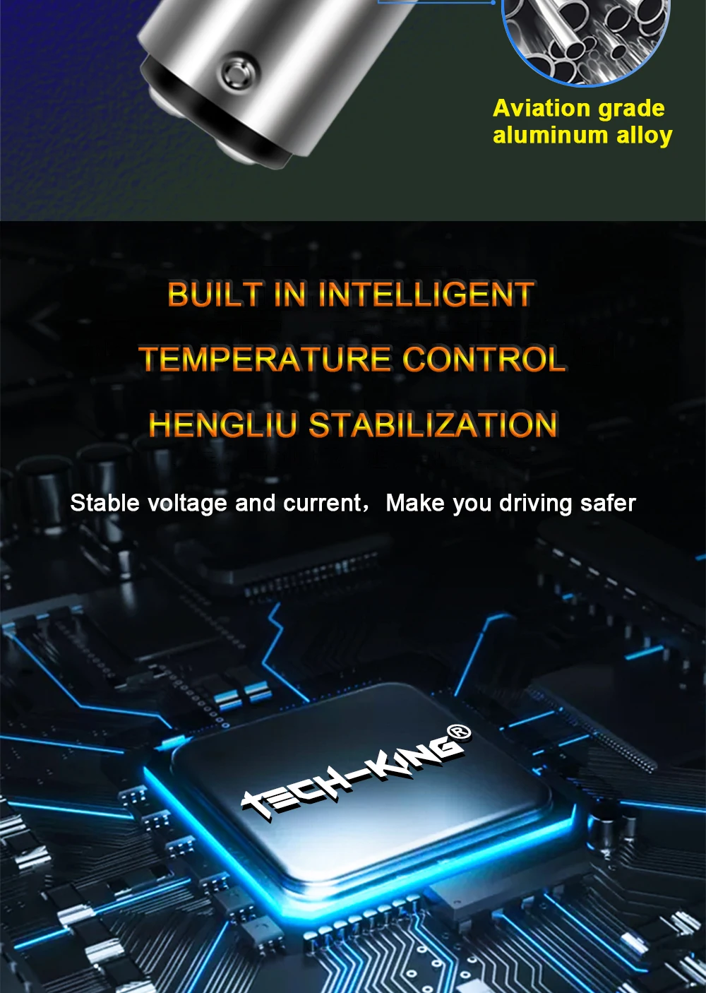 TECH-KING Car Led Brake Light 3030 Chip Super Canbus Error Free Bulbs Driving Turning Assit Backup Car Light Interior Light