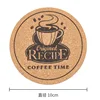 Sous-verre en liège – L'heure du café (diamètre 10 cm, épaisseur 0,5 cm)
