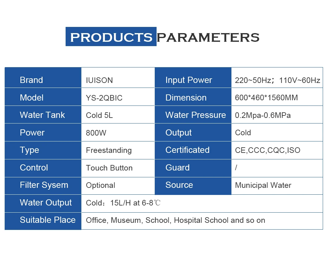 304 stainless steel Hot And Cold Commercial Water Cooler IC Card  water dispenser with RO system manufacture