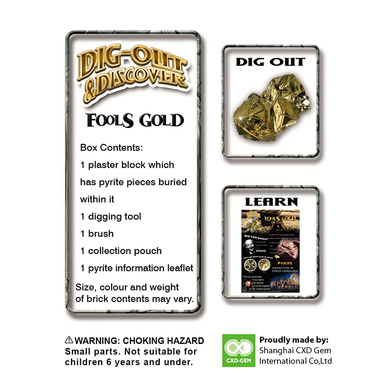 Kids Gold Dig Kit, Real Pyrite