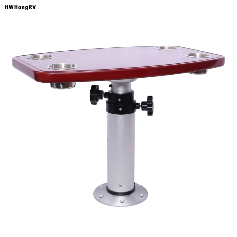 Hwhongrv Adjustable Campervan Movable Camper Van Rv Table Leg With Oak