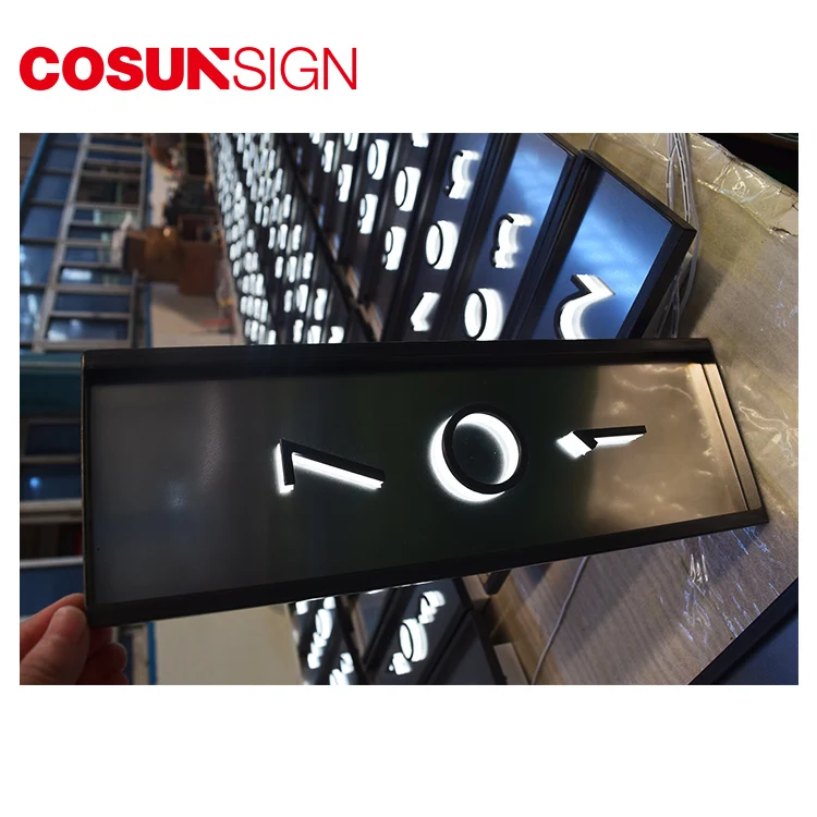 Modern Coloured Light LED Back Lit Smart Hotel Room Number Sign with Eco-Friendly Design and Easy Installation