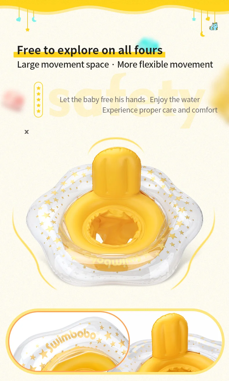 Swimbobo Factory Price Product Inner Diameter 17cm Inflatable Kids Seat Float Baby Swim Ring Kids Seat Float