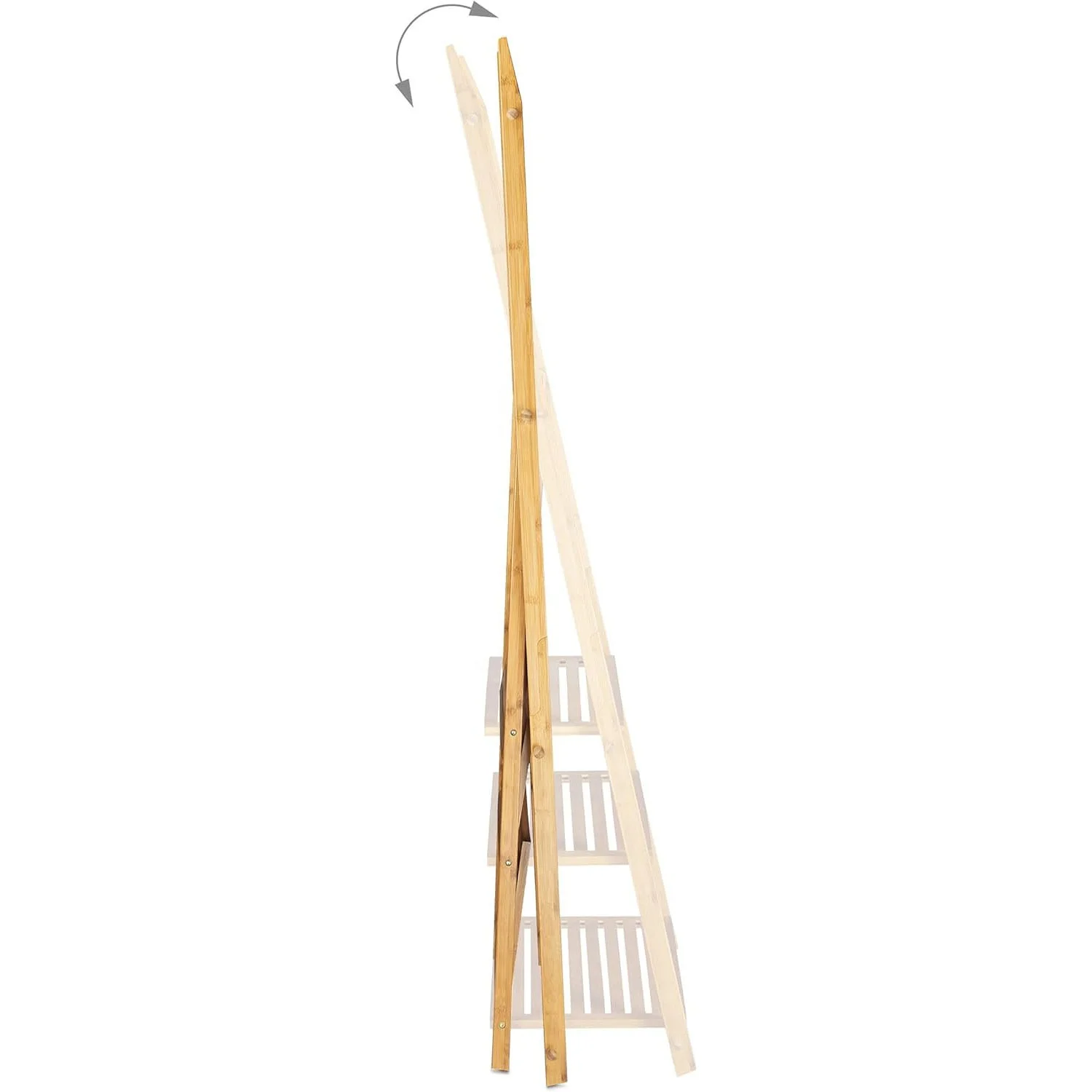 Bamboo Ladder Towel Rack with Storage Shelf 6-Tier Bathroom Ladder Towel Rack Bamboo Drying Stand | Homex_BSCI Factory