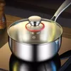 Single handle snow flat pot with lid - steel handle version