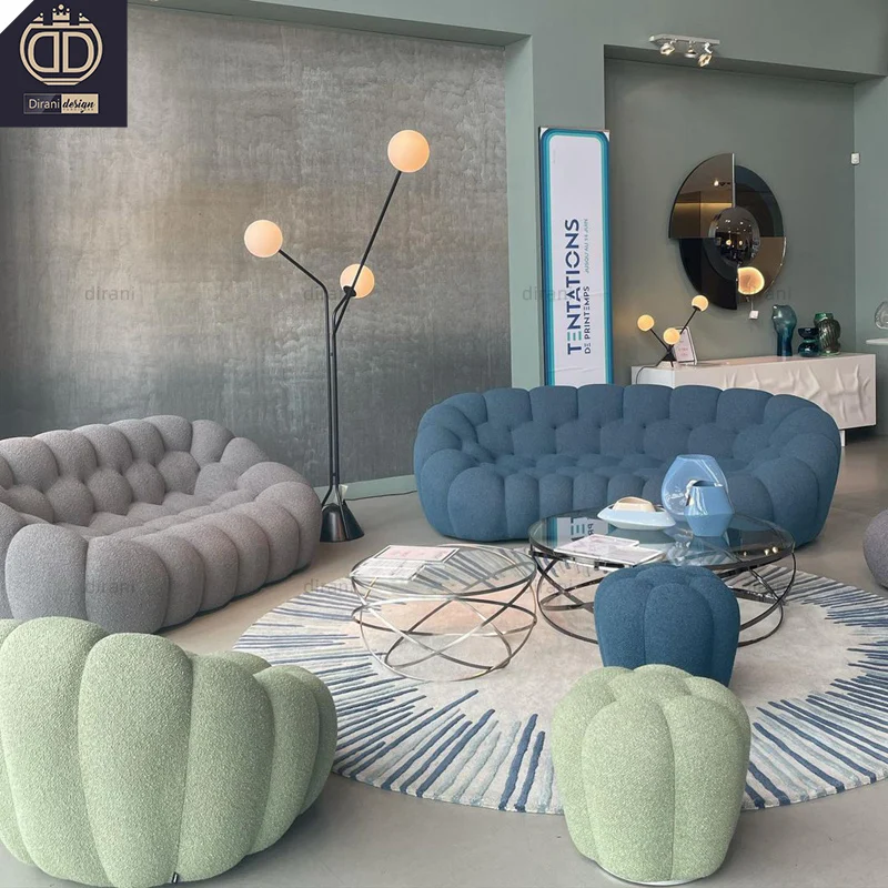 パープルロチェボボワバブルソファセット家具チェスターフィールド23人