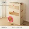 Three Tier Cat Box 2 Transparent Panels rose red