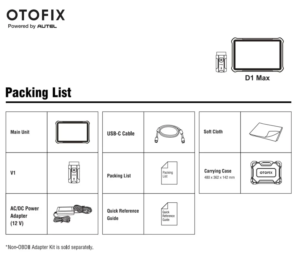 OTOFIX D1 MAX Herramienta de Diagnóstico Profesional 36 + Funciones de Servicio Leer/Borrar Códigos Ver Datos en Vivo Prueba Activa OTOFIX D1 Max
