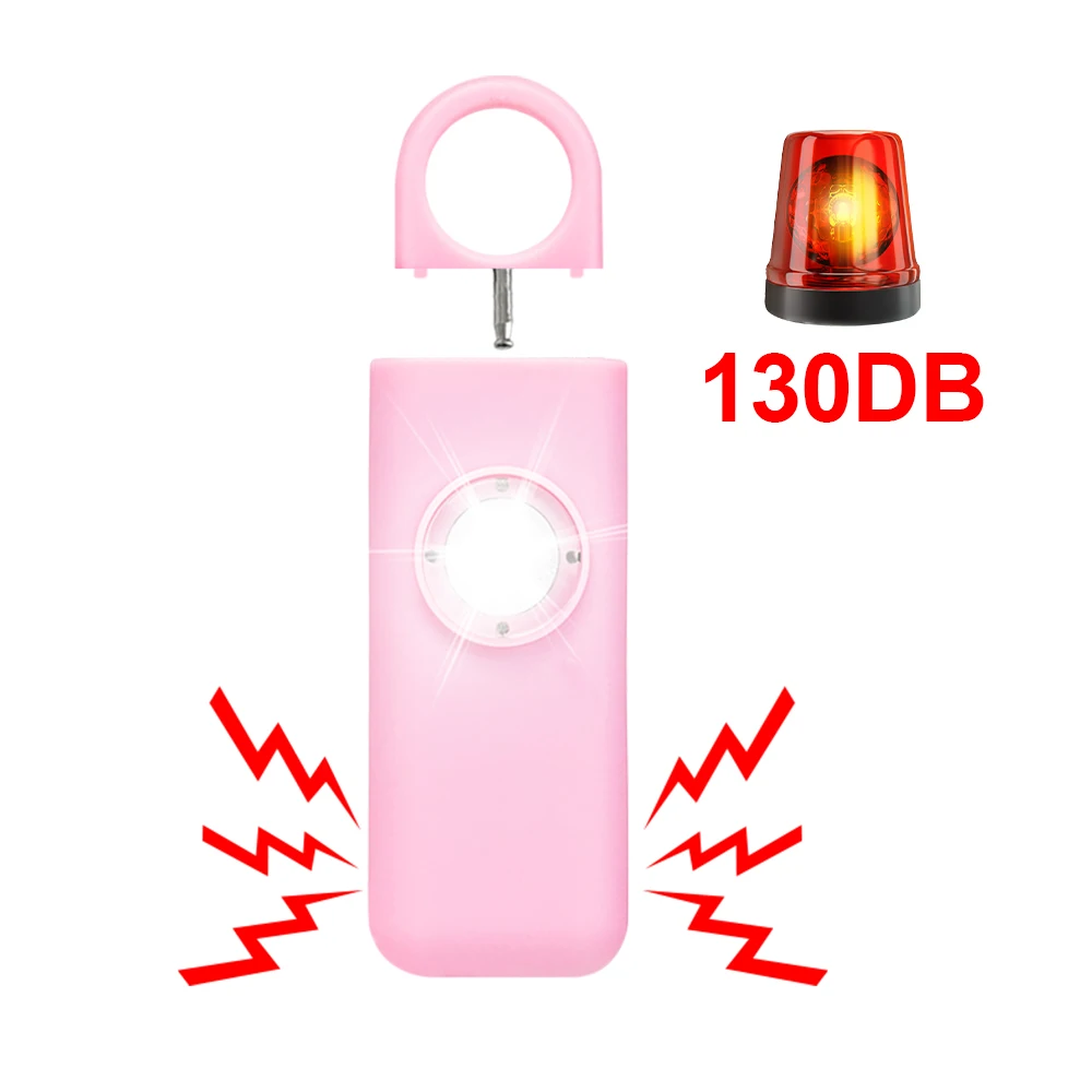 Osobisty alarm bezpieczeństwa dla kobiet – alarm samoobrony awaryjny o mocy 130 dB, zawieszka do kluczy z diodą LED przeznaczona dla kobiet, dzieci i osób starszych