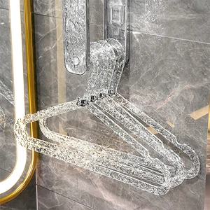 5 Packs Transparent Plastic Hangers High End Luxury Ripple Pattern Clothes Hanger Rack for Kids