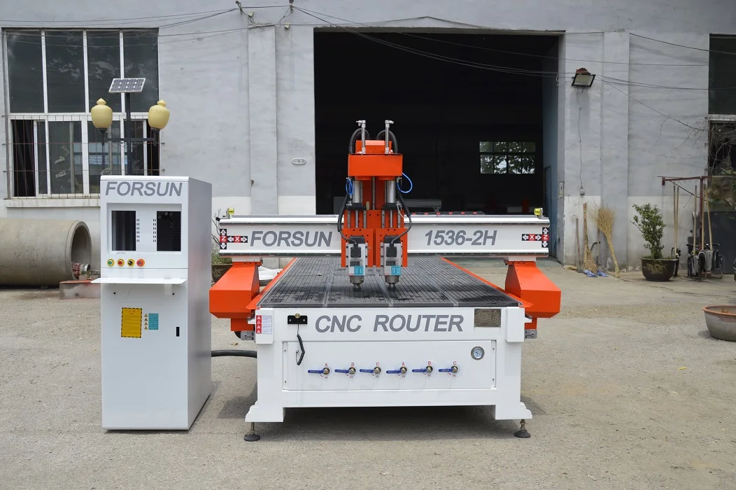 Forsun Double Head Cnc Router Wood Carving Machine 1500x3000mm