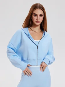 Comfortable 350gsm Long Sleeve Casual Loose Fit Sports Jacket Breathable Zipper Sportswear Sweatershirt