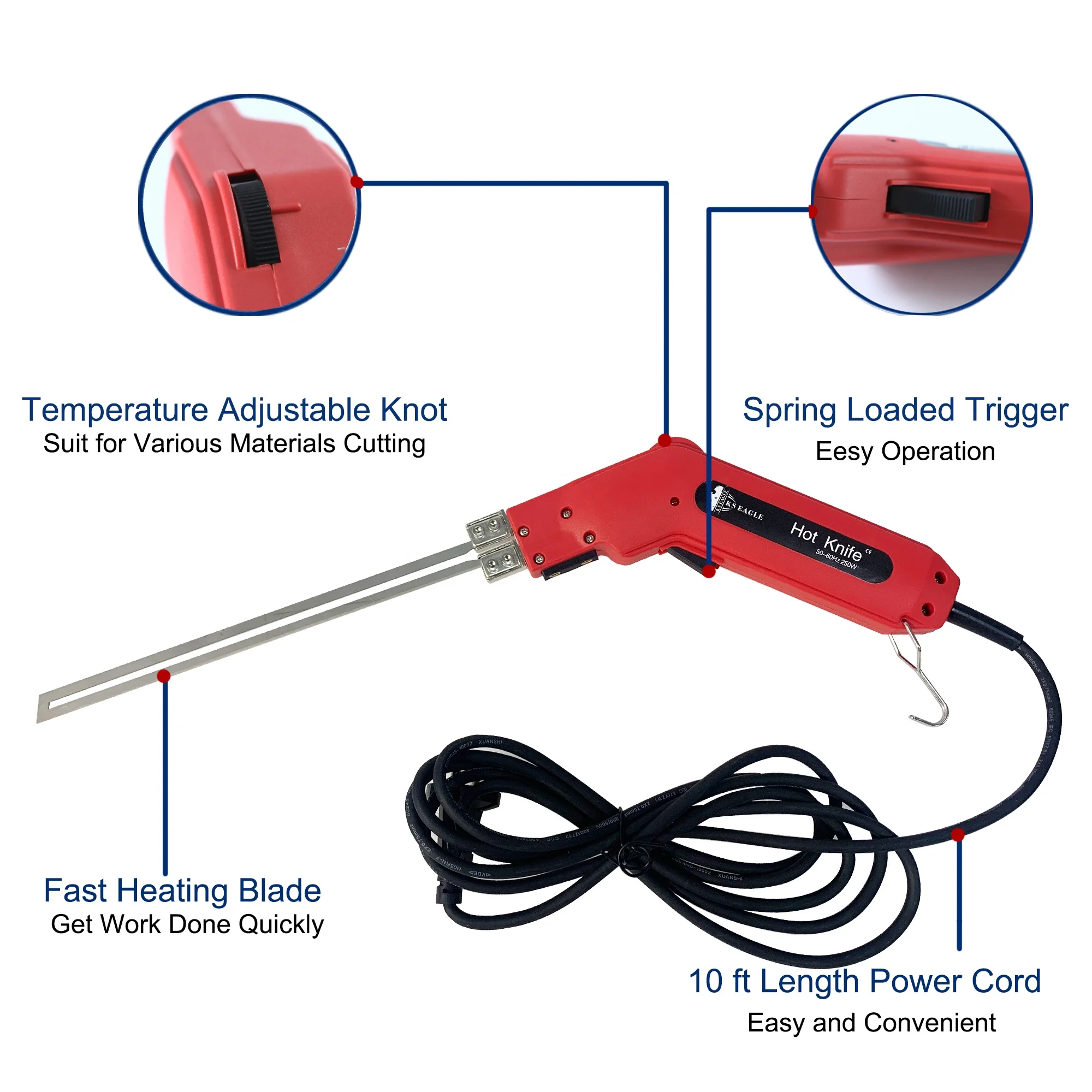 Hot Sale Factory Price OEM ODM 250w Handheld Hot Wire Foam Sponge