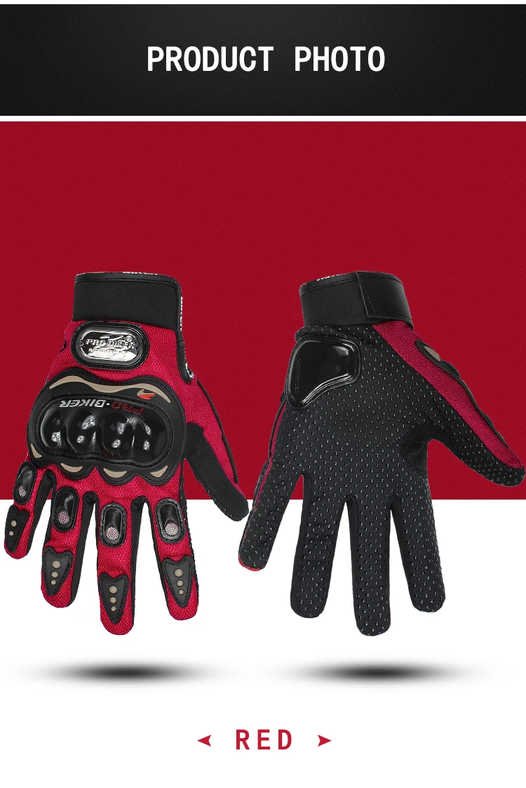 Four Seasons Universal Motorcycle Riding Gloves Breathable Full Finger Racing Gloves Nonslip