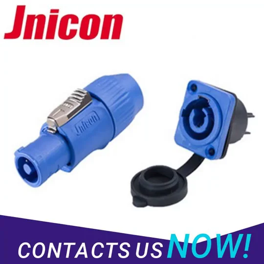 Jnicon Factory Ip65 Waterproof 3 Pin Led Screen Plug Socket Blue ...