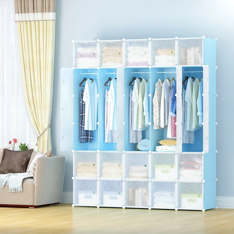 Big Size 6 Layer Plastic Almirah Depth 45cm Room Organizer Storage Sturdy Cupboard for Clothes