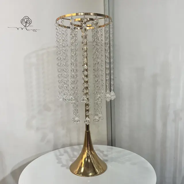 MIYI Aluminium Metal Golden Candelabra Wedding Home Decoration Centerpiece Candle Holder
