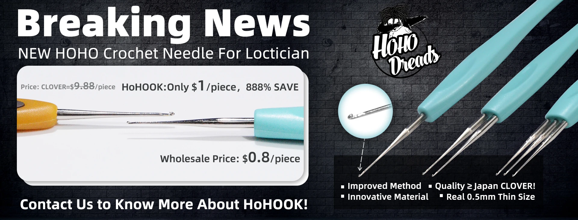 HOHOdreads 2023 New Crochet Needle For Locs Wholesale