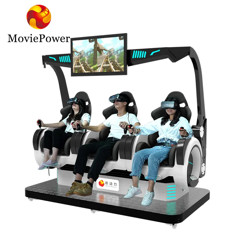 Virtual Reality Simulation Rides 3 Seats 9d 360 Vr Cinema Motion Chair Shooting Interactive Games for Shopping Mall and Fun City