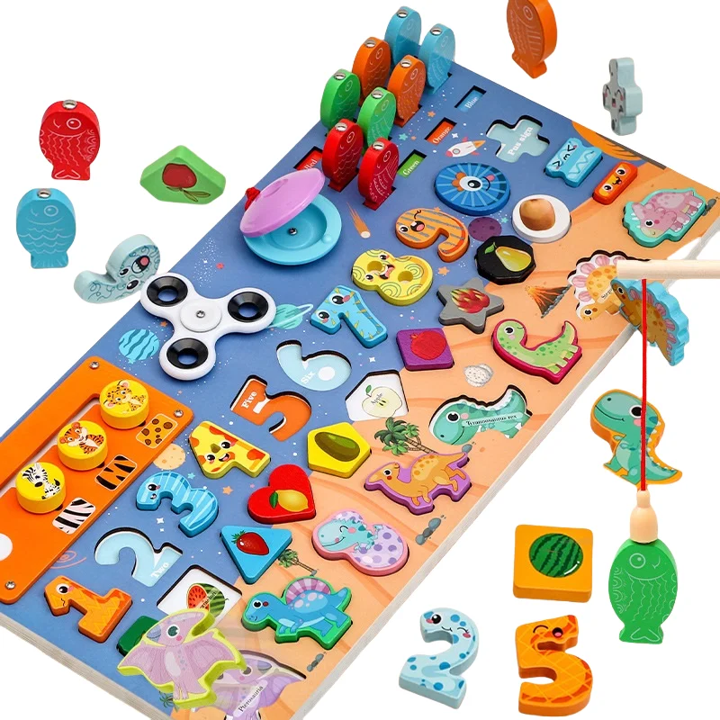 Toddlers Wooden Montessori Educational Toys Boys Girls Shape