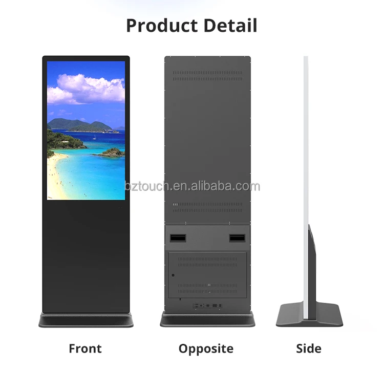 Floor Standing Video Player Touch Screen Interactive 42 Inch Vertical Display Tv Lcd Advertising Display Stand